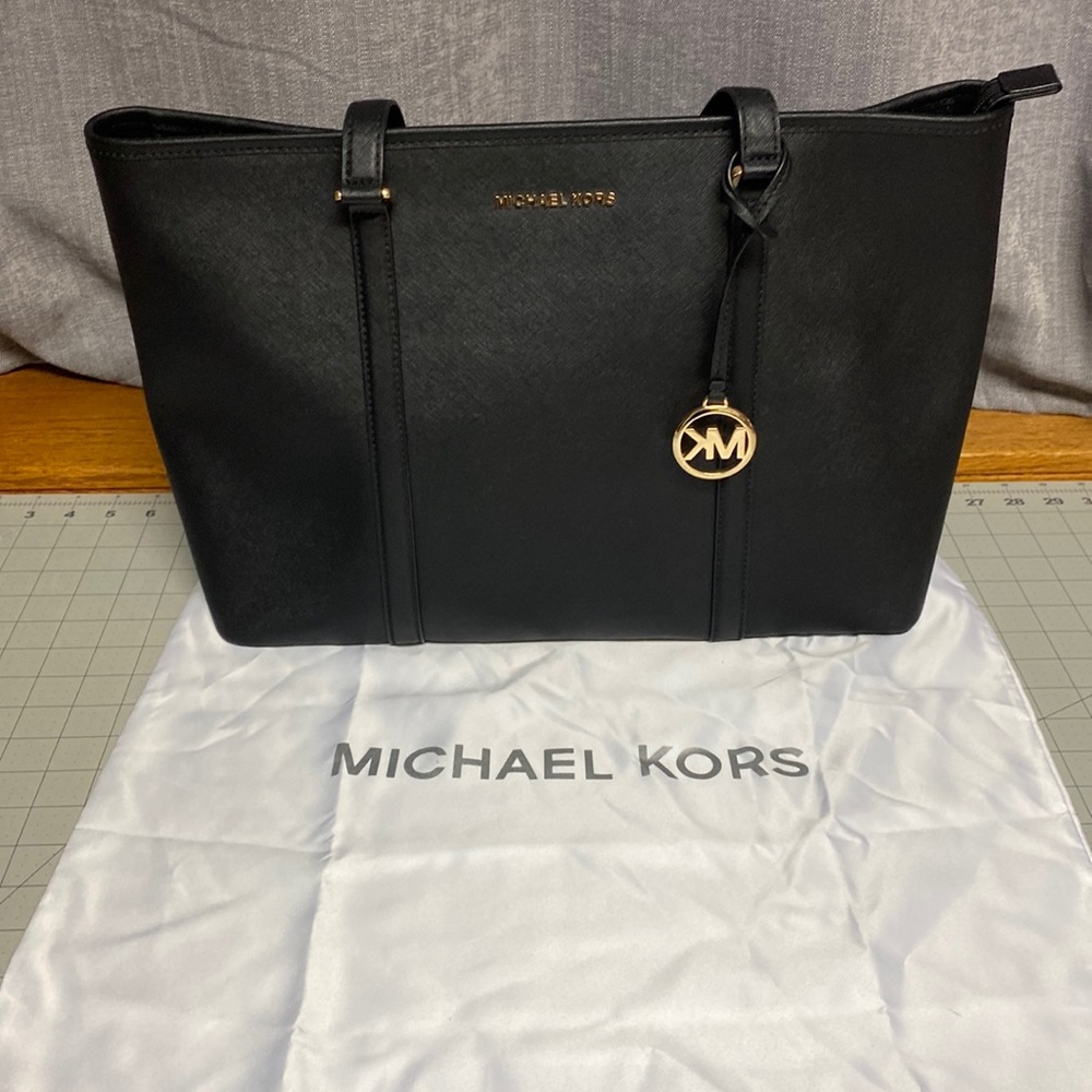 Michael Kors large Jet Set tote.  Black.